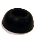 253W 15/16 Inch Neoprene Rubber Rounded Bumper With Embedded Yellow Chromated Steel Washer, ideal for vibration isolation.