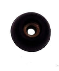 253W 15/16 Inch Neoprene Rubber Rounded Bumper With Embedded Yellow Chromated Steel Washer, top view, for vibration isolation and surface mounting