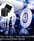 Eight Pack Rubber Spacers 1 Inch OD By Three Eighths Inch ID By 1 Inch Thick Neoprene Washers for home and car vibration damping