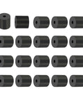 Reduce vibration and noise with 20 durable neoprene anti vibration spacers, 6mm ID x 25mm OD x 25mm thick, arranged in rows