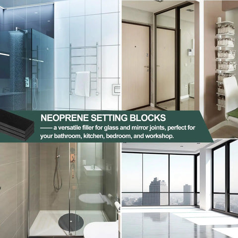 200 Pack Neoprene Setting Blocks For Glass Centering And Channel Installations Cushioned Spacers in use in various rooms
