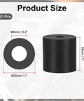 Reduce vibration and noise with 20 durable neoprene anti vibration spacers, 6mm ID x 25mm OD x 25mm thick, diagram.