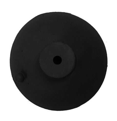 Top view of 3 Inch Diameter Heavy Duty Neoprene Suction Cup With Brass Insert And Female Thread One Quarter Inch 20 TPI for secure anchoring.