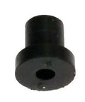 Close-up of Neoprene Rubber T Grommet Bumper Stem Bushing, 3/8 in OD, showing washer style design and drilled neck.