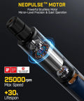 Cordless Rotary Tool Kit With 25,000 RPM NeoPulse Brushless Hollow Cup Motor highlighted, showcasing design and features.