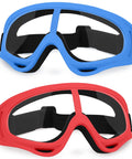 Blue and red Protective Goggles Two Pack For Nerf Gun Battles Lightweight Safety Glasses with adjustable straps.