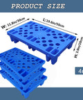 Lightweight Blue Plastic Pallet Set Of 4 Nestable HDPE Moisture Proof Floor Pallets For Restaurants Kitchens Warehouses And Retail Stores Ideal For Basement Storage 19.6 By 11.8 By 3.9 Inches