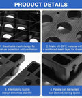 Nestable HDPE Plastic Pallet Set, Lightweight Yet Durable 6 Pack With Breathable Grid Design details and features