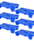 Nestable Plastic Pallets 6 Pack With Breathable Grid And Moisture Proof Design, 19.7 Inches Long By 11.8 Inches Wide By 3.9 Inches High