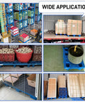 Nestable Plastic Pallets 6 Pack With Breathable Grid And Moisture Proof Design used in warehouses and storage areas