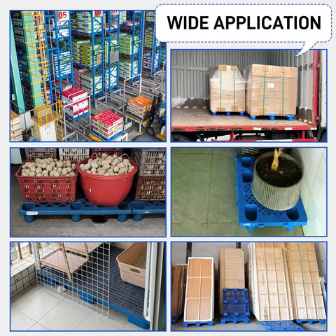 Nestable Plastic Pallets 6 Pack With Breathable Grid And Moisture Proof Design used in warehouses and storage areas