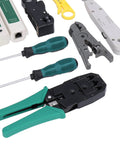 Network Cable Tool Set, Wire Stripper Pliers Repair Maintenance Kit with pliers, screwdrivers, and cutter for UTP STP cables
