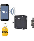 Discreet USB powered cabinet lock with NFC and RFID access for wooden drawers, liquor cabinets, and concealed panels.