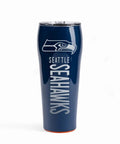 Officially Licensed 24 Oz Smart Grip Tumbler For Seattle Seahawks Fans With Spill Proof Tech That Grips Surfaces Prevents Tipping Keeps Your Drinks Cold And Game Day Ready, featuring the Seahawks logo.