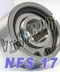 NFS17 one way clutch 17x47x19mm sprag freewheel backstop clutch requiring external bearing support, close-up view.