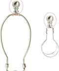 Ball Lamp Finial Set Two Pack In Nickel Finish For Lamp Shades And Harps, Solid Iron Finials With Copper Reducer shown installed