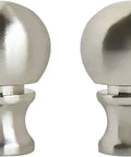 Ball Lamp Finial Set Two Pack In Nickel Finish For Lamp Shades And Harps, Solid Iron Finials With Copper Reducer, Dual Thread Design