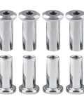 15 Pcs M6 x 20mm Binding Post Screws Socket Cap Furniture Bolts Nickel Plated With Hex Nuts Insert Nuts And Countersunk Rivet Style Fasteners For Cabinets Beds And DIY Furniture Repair Durable Heavy Duty Hardware Kit, nickel-plated binding screws close-up