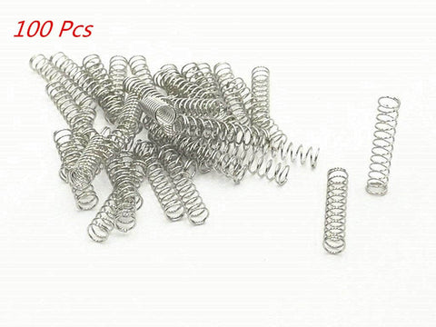 Metal Compression Spring 0.5Mm Wire Diameter 5Mm Outer Diameter 25Mm Length Silver Tone Nickel Plated 100 Pack For Small Mechanical Projects Do It Yourself Repairs