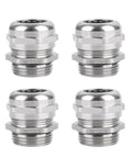 Beefy Three Quarter Inch NPT Nickel Plated Copper Waterproof Cable Glands Four Pack With IP68 Rating front view