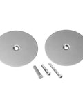 Brushed Nickel Door Hole Cover Plate 66mm round fits 12.7 to 54mm holes with included screws for sealing unused knob and deadbolt openings.