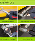 Steps for using the Nickel Plated Iron Grease Fittings Assortment Kit For Automotive And Industrial Use, 20 Pieces, SAE and Metric.