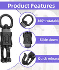 Product features of Set Of Five Nickel Plated 360 Degree Rotating Quick Release Clips For Outdoor Gear Heavy Duty Metal Snaps