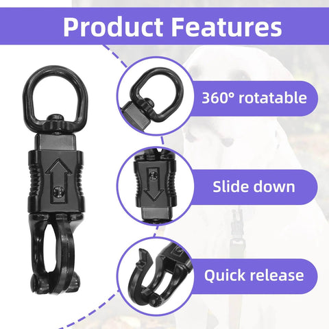 Product features of Set Of Five Nickel Plated 360 Degree Rotating Quick Release Clips For Outdoor Gear Heavy Duty Metal Snaps