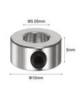 10pcs Set Screw Collars 5.05mm Bore Shaft Collars, 10mm OD, 5mm Width, metal collar with set screw