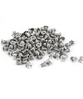 Computer PC Case 3.5-inch HDD 6#-32 Flat Phillips Head Hard Drive Screw 100pcs pile, nickel plated close-up view.