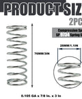 Two Pack Nickel Plated Compression Springs Made From Spring Steel 0.105 Gauge Wire Seven Eighths Inch Diameter 3 Inch Long