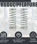 Two Pack Nickel Plated Compression Springs Made From Spring Steel 0.105 Gauge Wire Seven Eighths Inch Diameter 3 Inch Long