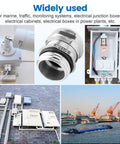 4 Pack Half Inch NPT Nickel-Plated Copper Waterproof Beefed-Up Cable Glands With IP68 Rating shown in various installations