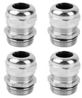 4 Pack Half Inch NPT Nickel-Plated Copper Waterproof Beefed-Up Cable Glands With IP68 Rating for 6 to 12 mm cable diameter