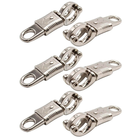 10 Pack Nickel Plated Quick Release Panic Snap With Fixed Eye For Get Back Whips Industrial Grade Paracord Carabiners Four Inch Length
