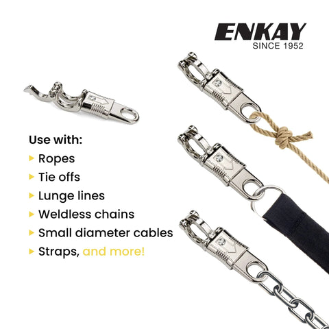 Nickel Plated Panic Snap 4 Inch With Quick Release And Secure Lock For Horse Tack and Accessories on ropes and chains