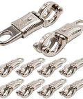 10 Pack Nickel Plated Quick Release Panic Snap With Fixed Eye For Get Back Whips Industrial Grade Paracord Carabiners