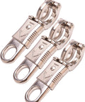 Nickel Plated Quick Release Panic Snap 3 Pack For Paracord And Rope Applications With Rust Resistance displayed side by side