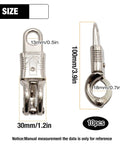 10 Pack Nickel Plated Quick Release Panic Snap With Fixed Eye For Get Back Whips Industrial Grade Paracord Carabiners size chart