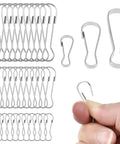 60 Pieces Nickel Plated Metal Spring Hook Buckles Snap Hanging Clips for Zippers Key Chains Plant Hangers and DIY Projects in Three Sizes