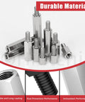 All In One M3 Spacer Standoff Kit with nickel-plated standoffs for PCB and motherboard assembly displayed on durable material backdrop.