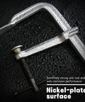 12-inch heavy-duty F-clamp, nickel-plated steel, all-steel construction