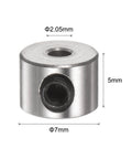 10 Pack Set Screw Shaft Collars With Two Point Zero Five Millimeter Bore 7mm Outside Diameter And 5mm Wide Nickel Plated Carbon Steel