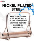 Beefy 5/8 Inch Square Trailer Pin Set, nickel-plated steel, corrosion-resistant, for trailer hitches and lawn equipment.