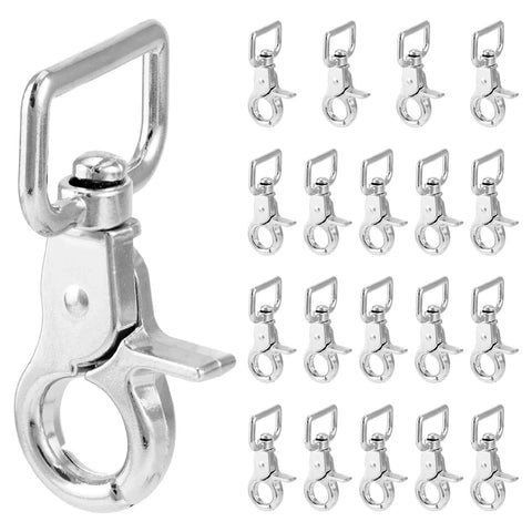 Swivel Snap Hooks 360 Degree Rotation Heavy Duty Trigger Snaps Nickel Plated For Leashes And Tacks 20 Pack