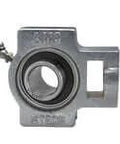 Front view of UCST211-32NP wide slot T ball bearing with set screw lock collar, nickel-plated single unit for linear slide units.