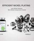 Bright Nickel Plating Solution 250ml for Electroplating With Excellent Corrosion Resistance and automotive parts illustration.