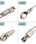 10 Pack Nickel Plated Quick Release Panic Snap With Fixed Eye For Get Back Whips Industrial Grade Paracord Carabiners
