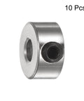 10pcs Set Screw Collars 3.05mm Bore Shaft Collars, 8mm OD, 4mm Width, nickel-plated, front view