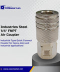 1/4 Inch Air Coupler Quick Connect CFNPT Style Nickel Plated Steel Industrial Pneumatic Coupler With 1/4 Inch Flow Size And 1/4 Inch Female NPT Thread